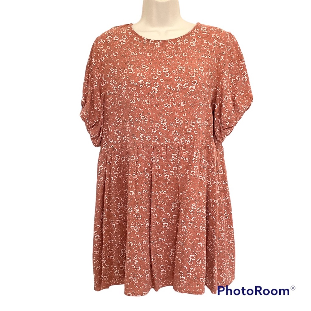 Lumiere Womens Lined Large Floral Print Dress Ballon Sleeves Keyhole Neck - Picture 1 of 10
